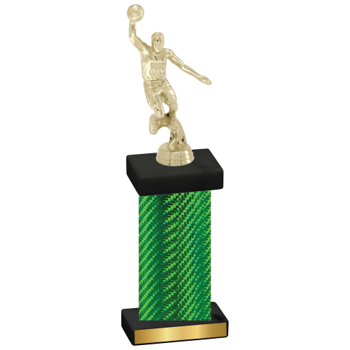 Single Green Carbon Fiber Basketball Trophy