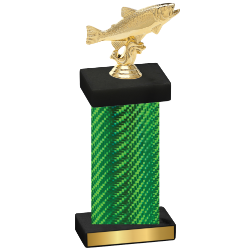 Single Green Carbon Fiber Fishing Trophy