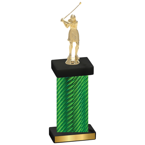 Single Green Carbon Fiber Golf Trophy