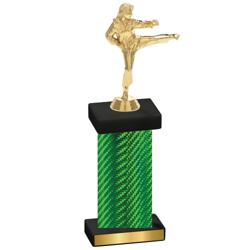 Single Green Carbon Fiber Karate Trophy