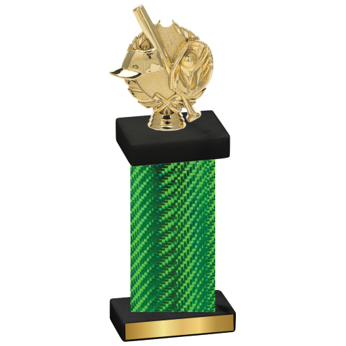 Single Green Carbon Fiber Baseball Trophy