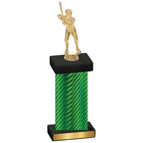 Single Green Carbon Fiber Baseball Trophy