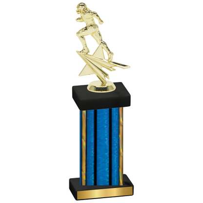 Single Blue Glacier Football Trophy