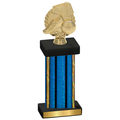 Single Blue Glacier Soccer Trophy