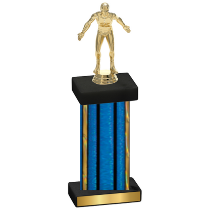 Single Blue Glacier Wrestling Trophy