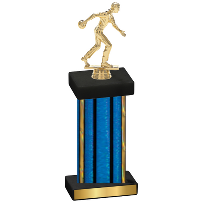 Single Blue Glacier Bowling Trophy