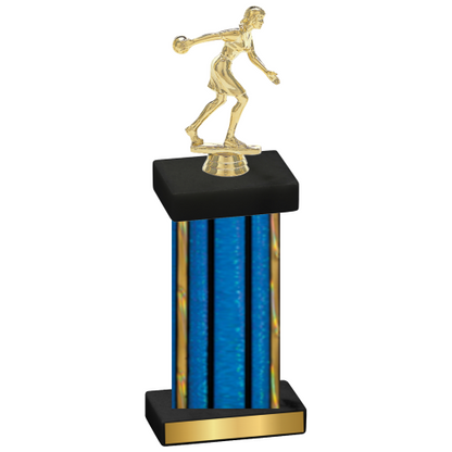 Single Blue Glacier Bowling Trophy