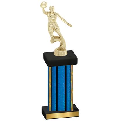 Single Blue Glacier Basketball Trophy