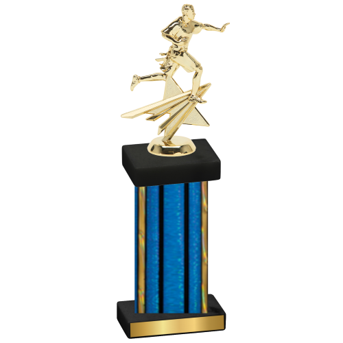 Single Blue Glacier Flag Football Trophy