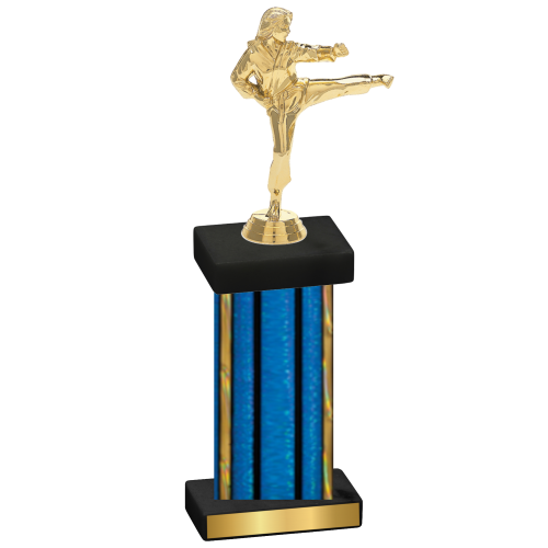 Single Blue Glacier Karate Trophy