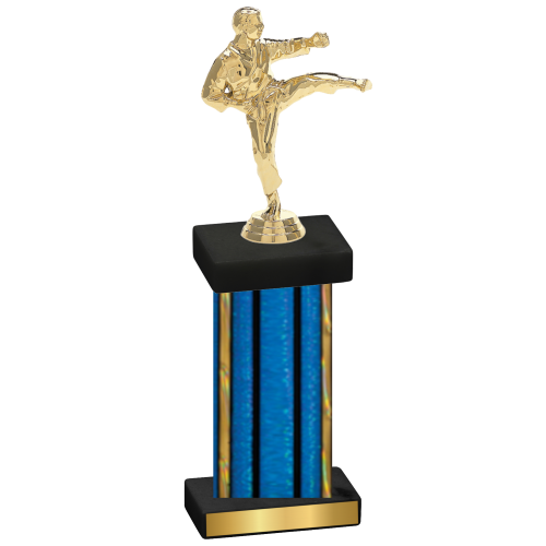 Single Blue Glacier Karate Trophy