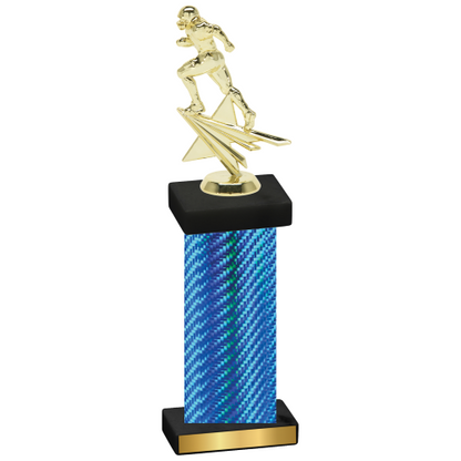 Single Blue Carbon Fiber Football Trophy