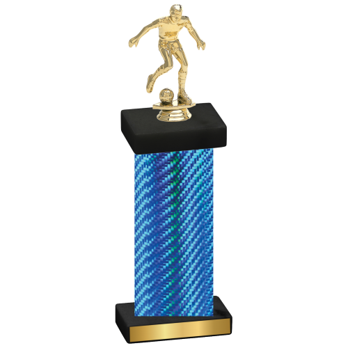 Single Blue Carbon Fiber Soccer Trophy