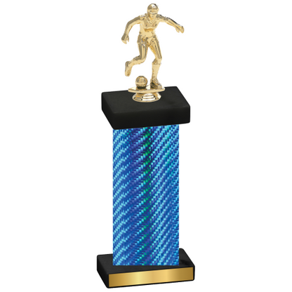 Single Blue Carbon Fiber Soccer Trophy