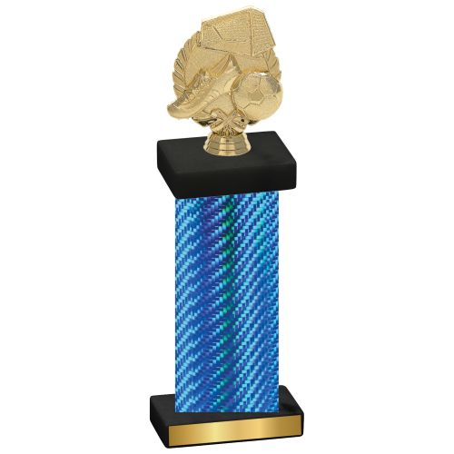 Single Blue Carbon Fiber Soccer Trophy