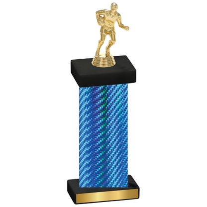 Single Blue Carbon Fiber Rugby Trophy