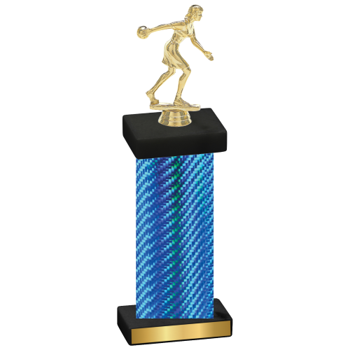 Single Blue Carbon Fiber Bowling Trophy