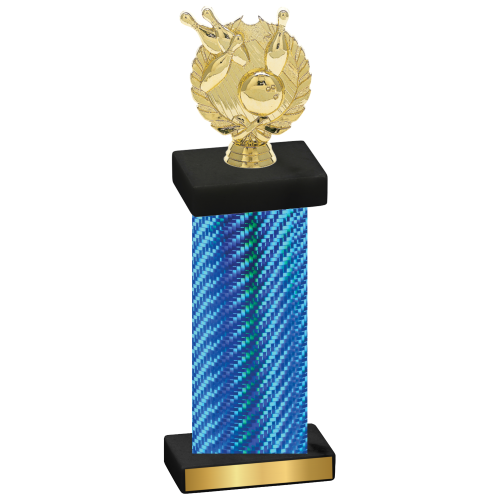 Single Blue Carbon Fiber Bowling Trophy