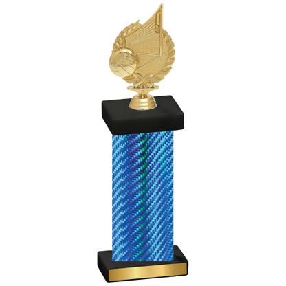 Single Blue Carbon Fiber Volleyball Trophy