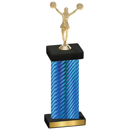 Single Blue Carbon Fiber Cheerleading Trophy