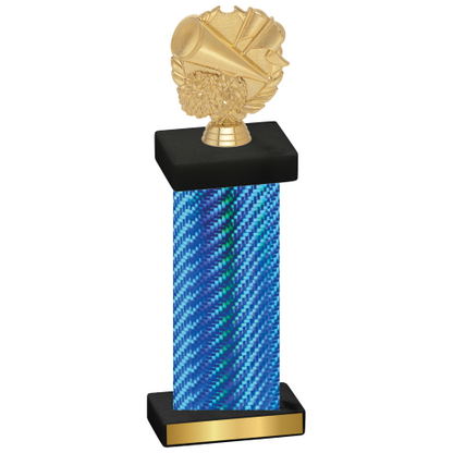 Single Blue Carbon Fiber Cheerleading Trophy