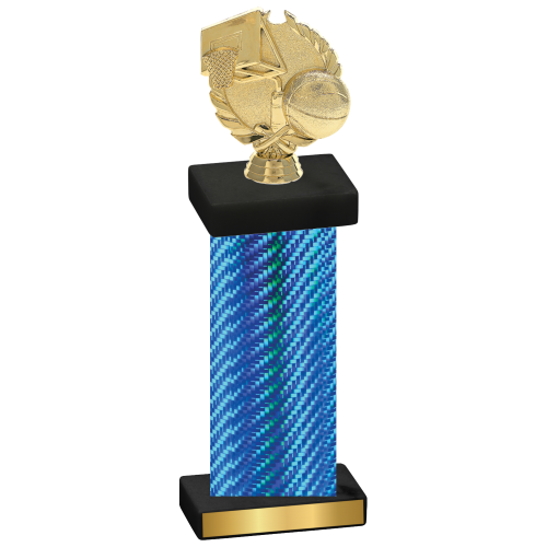 Single Blue Carbon Fiber Basketball Trophy