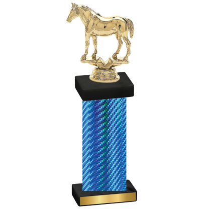 Single Blue Carbon Fiber Horses Trophy