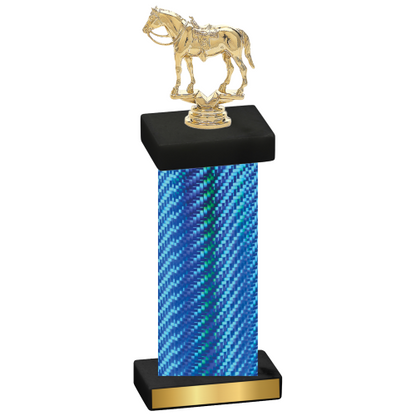 Single Blue Carbon Fiber Horses Trophy