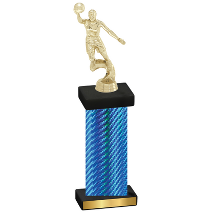 Single Blue Carbon Fiber Basketball Trophy