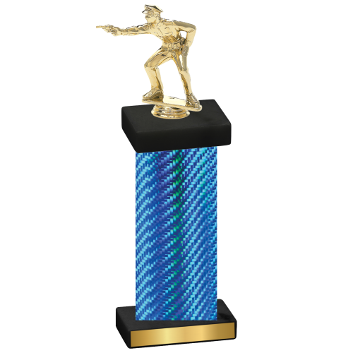 Single Blue Carbon Fiber Shooter Trophy