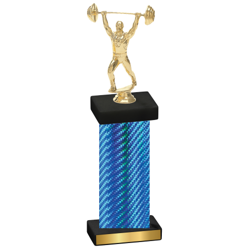 Single Blue Carbon Fiber Weights Trophy