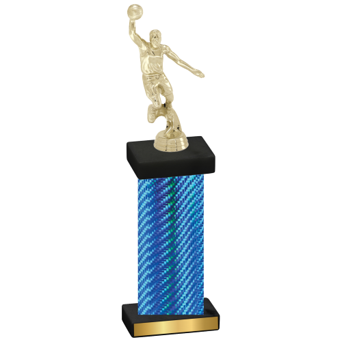 Single Blue Carbon Fiber Basketball Trophy