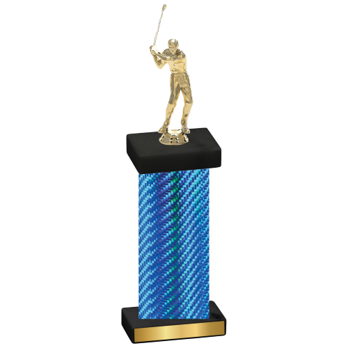 Single Blue Carbon Fiber Golf Trophy