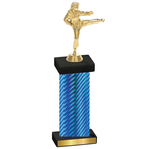 Single Blue Carbon Fiber Karate Trophy