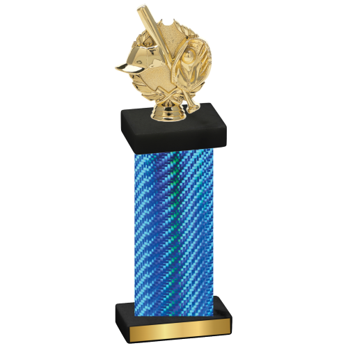 Single Blue Carbon Fiber Baseball Trophy