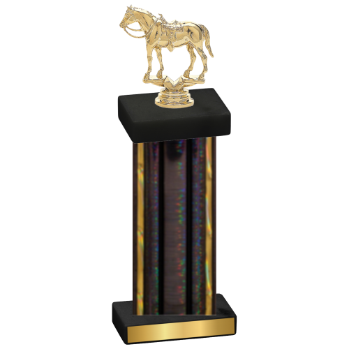 Single Black Glacier Horses Trophy