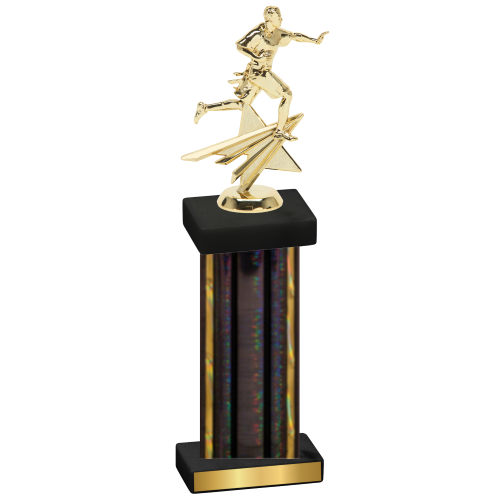 Single Black Glacier Flag Football Trophy