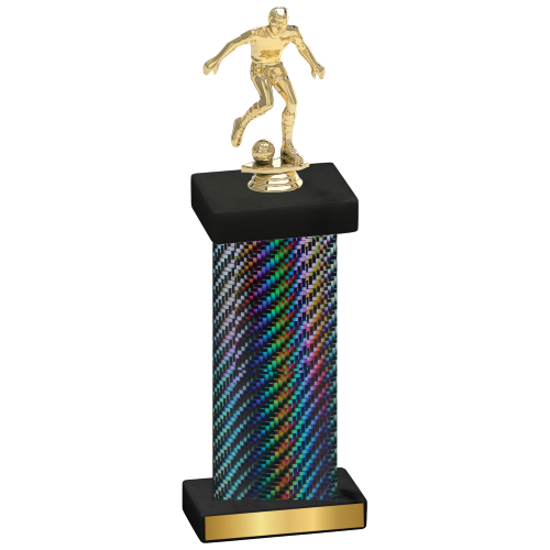 Single Black Carbon Fiber Soccer Trophy