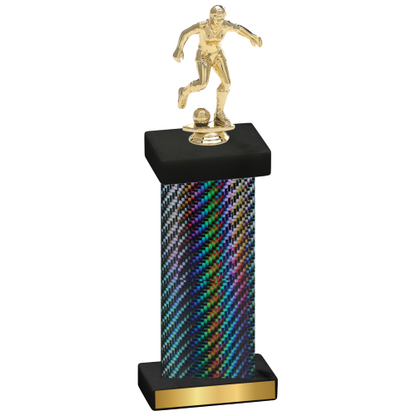 Single Black Carbon Fiber Soccer Trophy