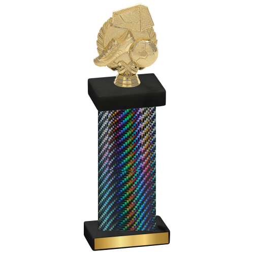 Single Black Carbon Fiber Soccer Trophy