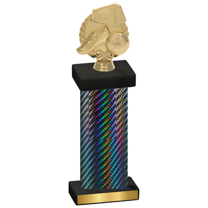 Single Black Carbon Fiber Soccer Trophy