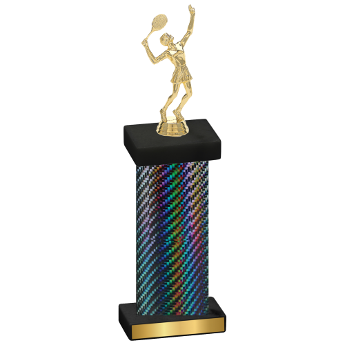 Single Black Carbon Fiber Tennis Trophy