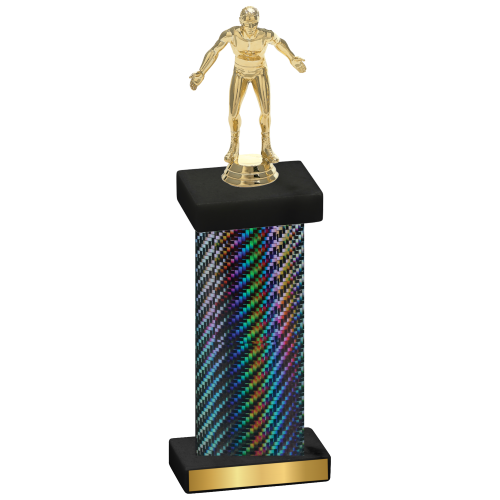 Single Black Carbon Fiber Wrestling Trophy