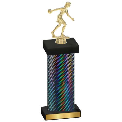 Single Black Carbon Fiber Bowling Trophy