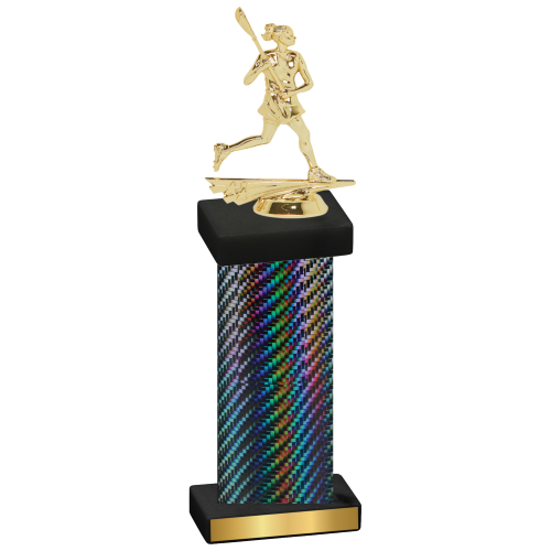 Single Black Carbon Fiber Lacrosse Trophy