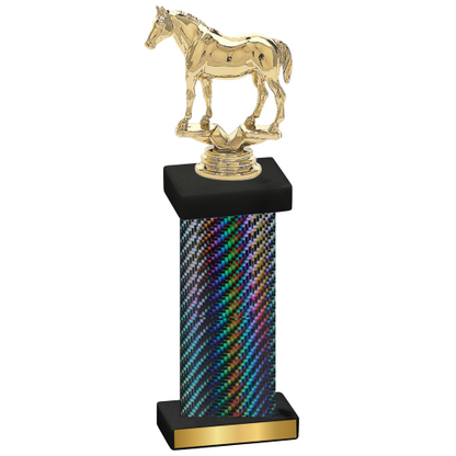 Single Black Carbon Fiber Horses Trophy