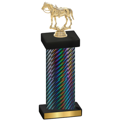 Single Black Carbon Fiber Horses Trophy