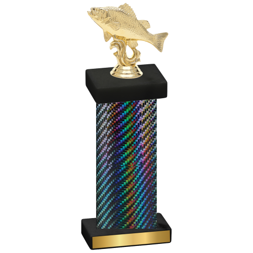 Single Black Carbon Fiber Fishing Trophy