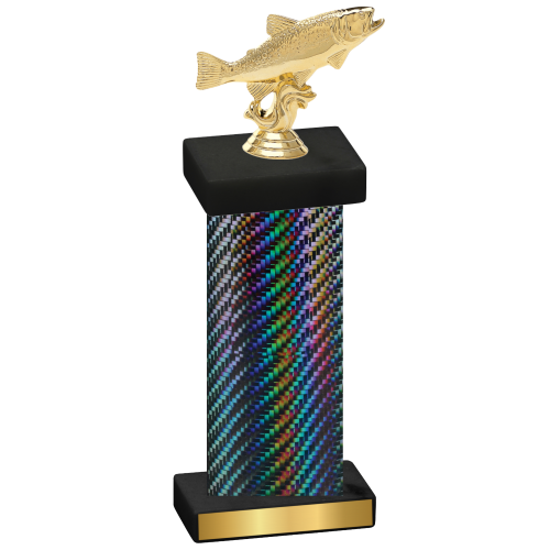 Single Black Carbon Fiber Fishing Trophy