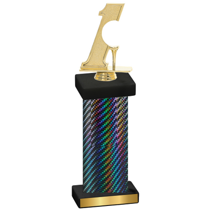 Single Black Carbon Fiber Golf Trophy